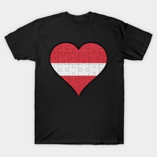 Latvian Jigsaw Puzzle Heart Design - Gift for Latvian With Latvia Roots T-Shirt